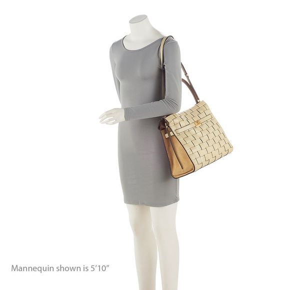 Tory Burch Leather Lee Radziwill Woven Double Satchel - Picture 5 of 15